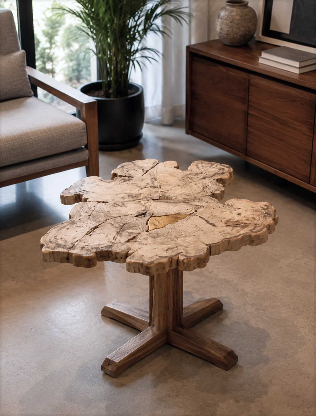 The Live Edge Wood Base Table