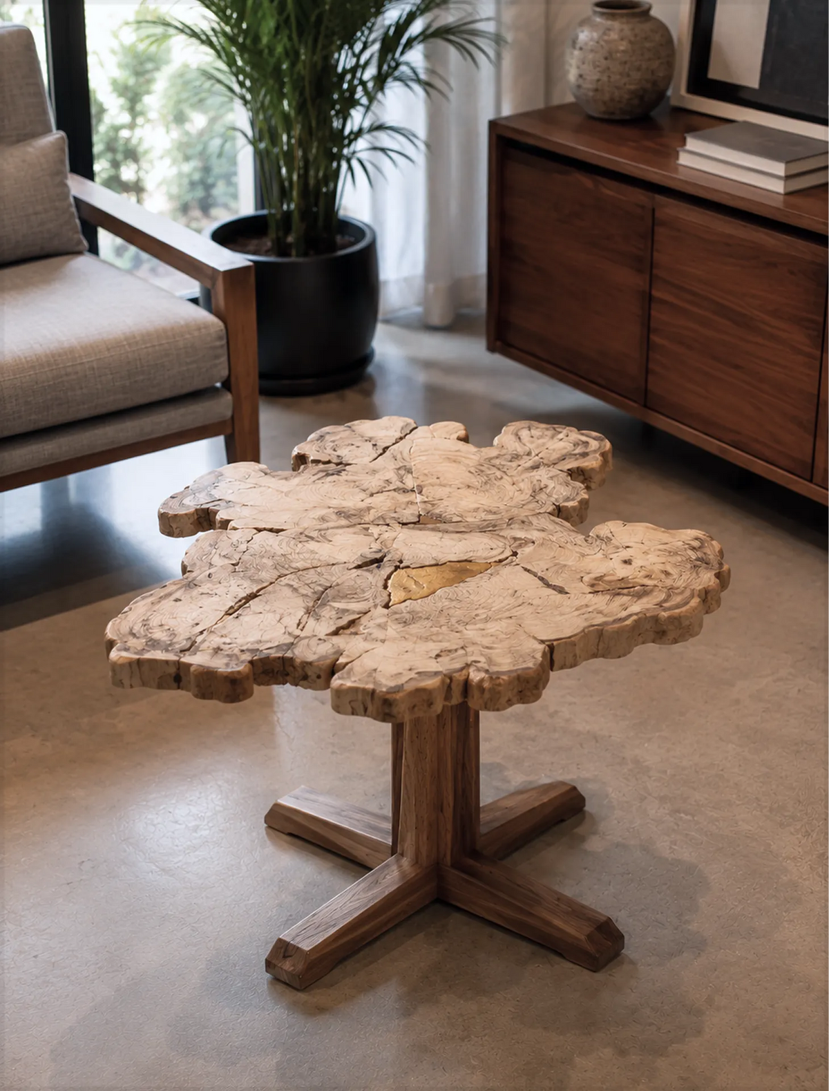 The Live Edge Wood Base Table